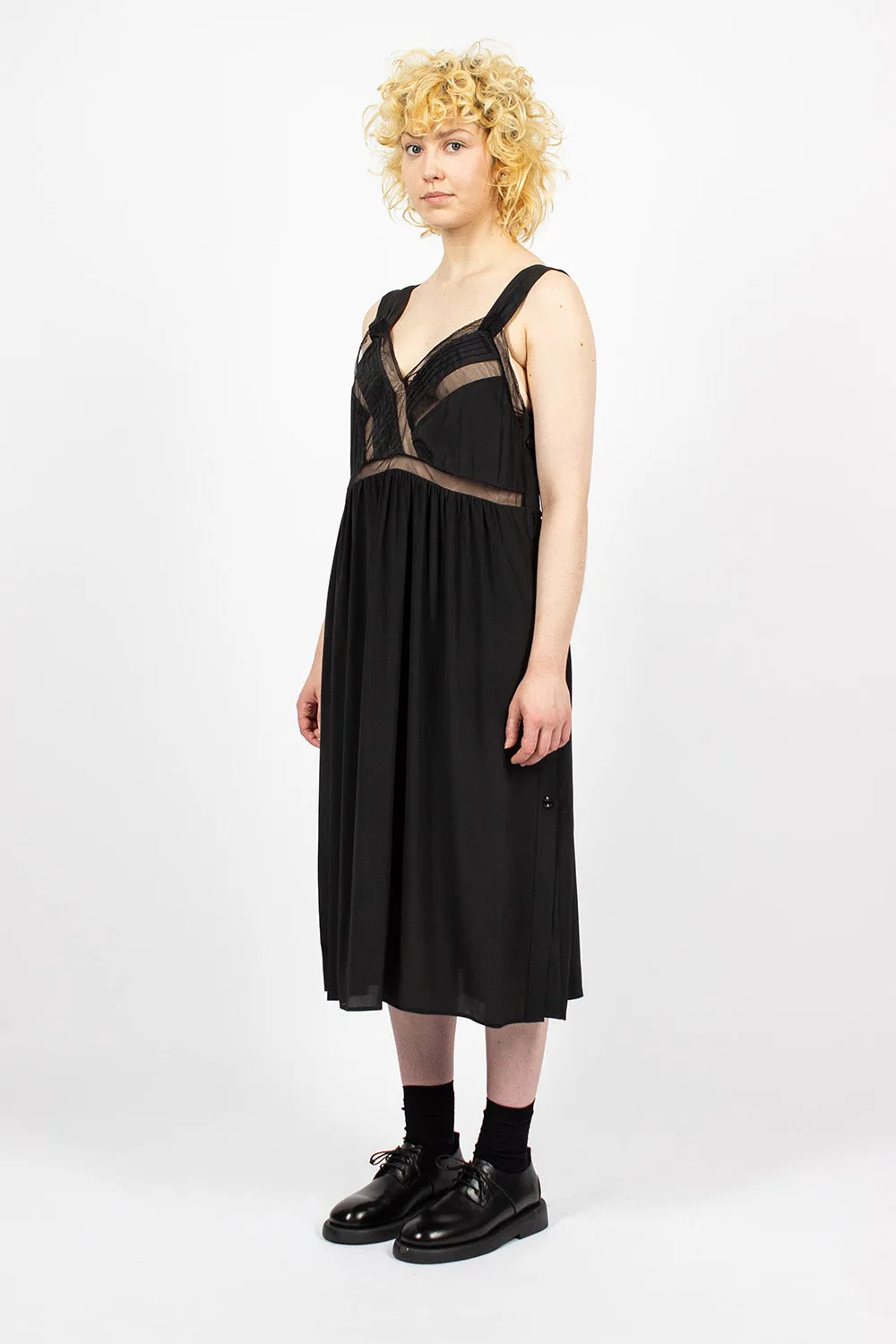 Tie Slip Dress Black