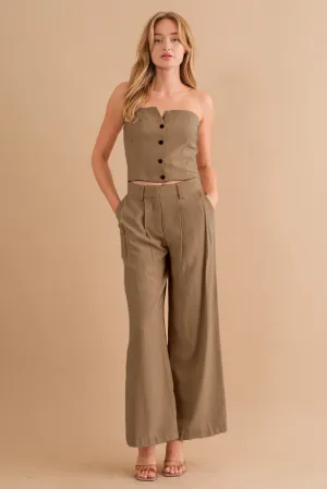 Two-Piece Strapless Top & Pant Set