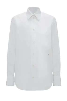 Victoria Beckham Cuff Detail Oversized Cotton Shirt - White