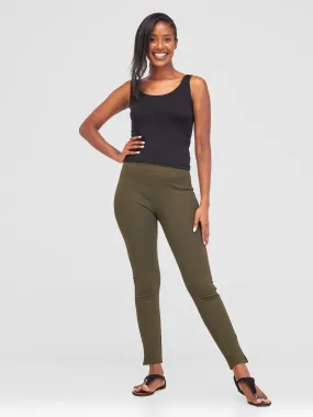 Vivo Faraji Side Slit Leisure Pants - Hunters Green